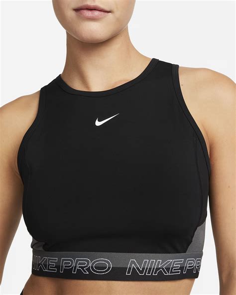 nike pro cropped trainings-tanktop für damen grau|Nike Pro Women's Dri.